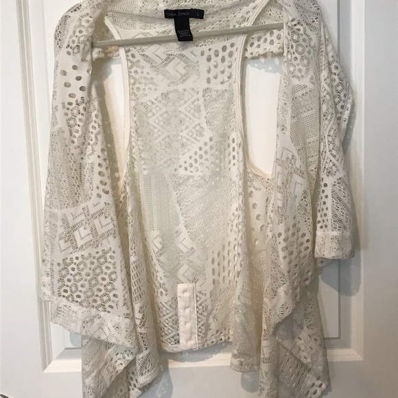 Casual Express Off White Lace Vest Size L - Picture 6 of 6